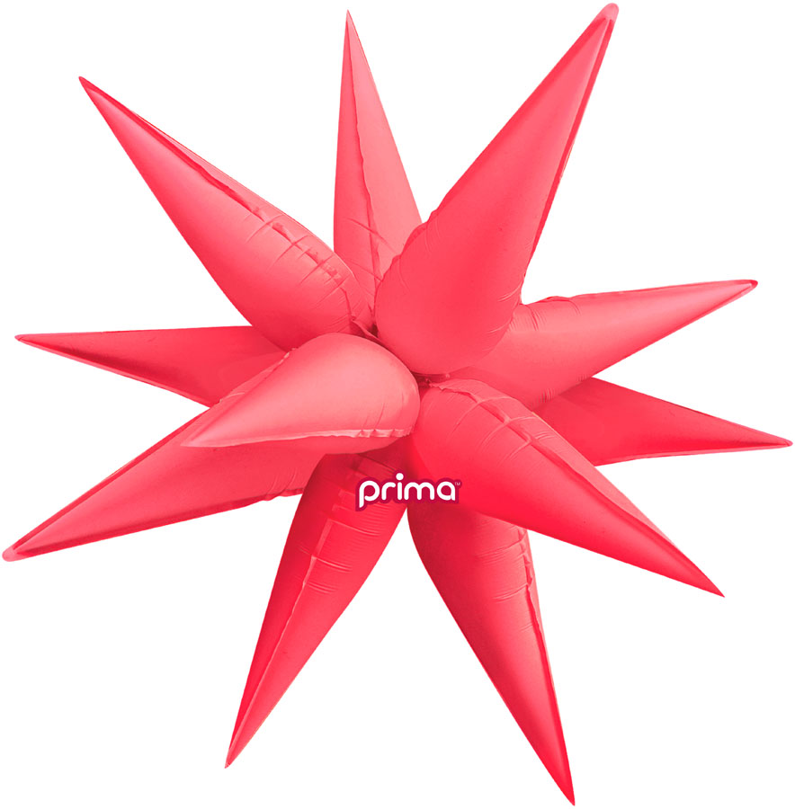 Foil Balloon 26" Electric Coral Starburst - Tiger Feet Ireland