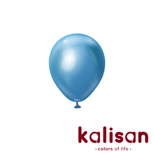100ct Latex Balloon 5" Mirror Blue Kalisan - Tiger Feet Ireland