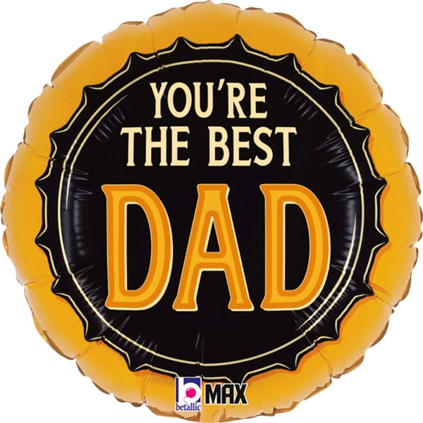 Foil Balloon 18in Round Best Dad Beer - Tiger Feet Ireland