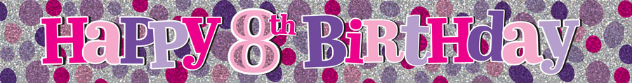 6pk Banners Birthday Age 8 - Tiger Feet Ireland