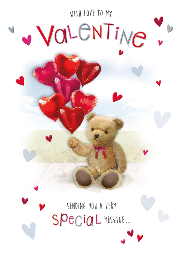 6pk Cards VD C75 Bear With Balloons - Tiger Feet Ireland