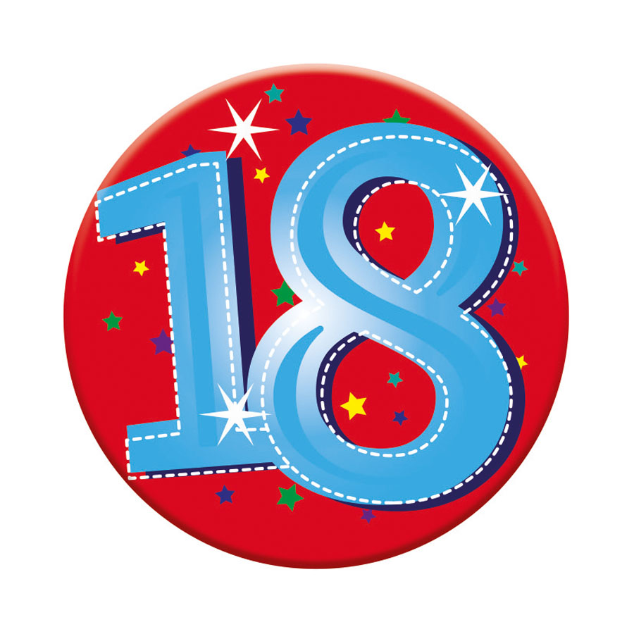 6pk Small Badges Birthday Age 18 - Tiger Feet Ireland