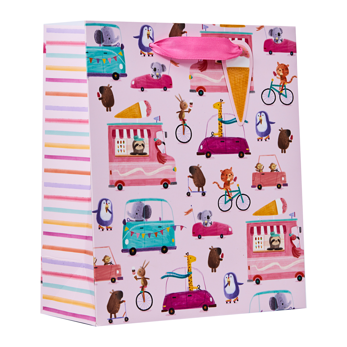 Partisan 6 Pack Gift Bag Wheelie Fun Pink Medium - Tiger Feet Ireland