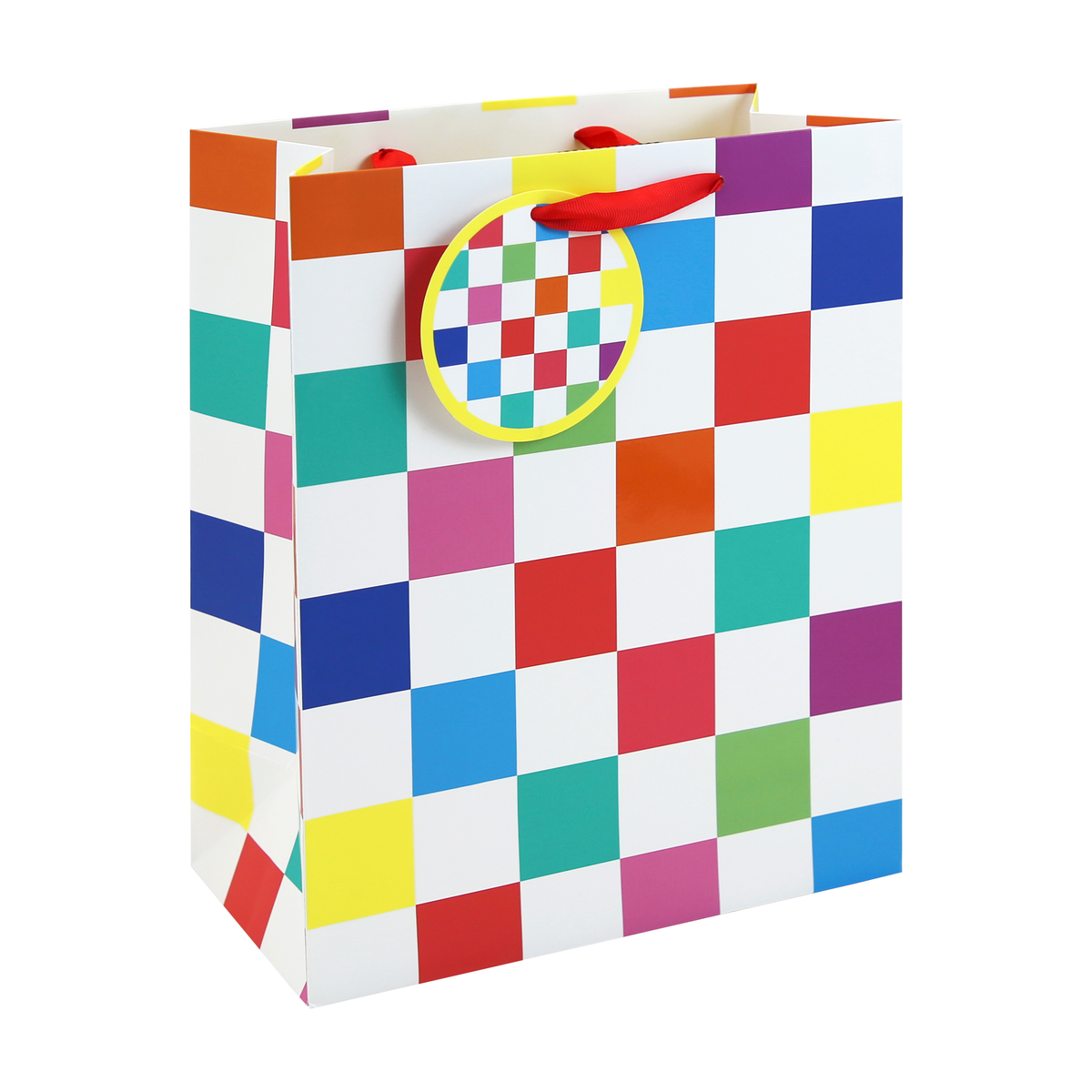 6pk Gift Bag Neon Checkerboard Large - Tiger Feet Ireland