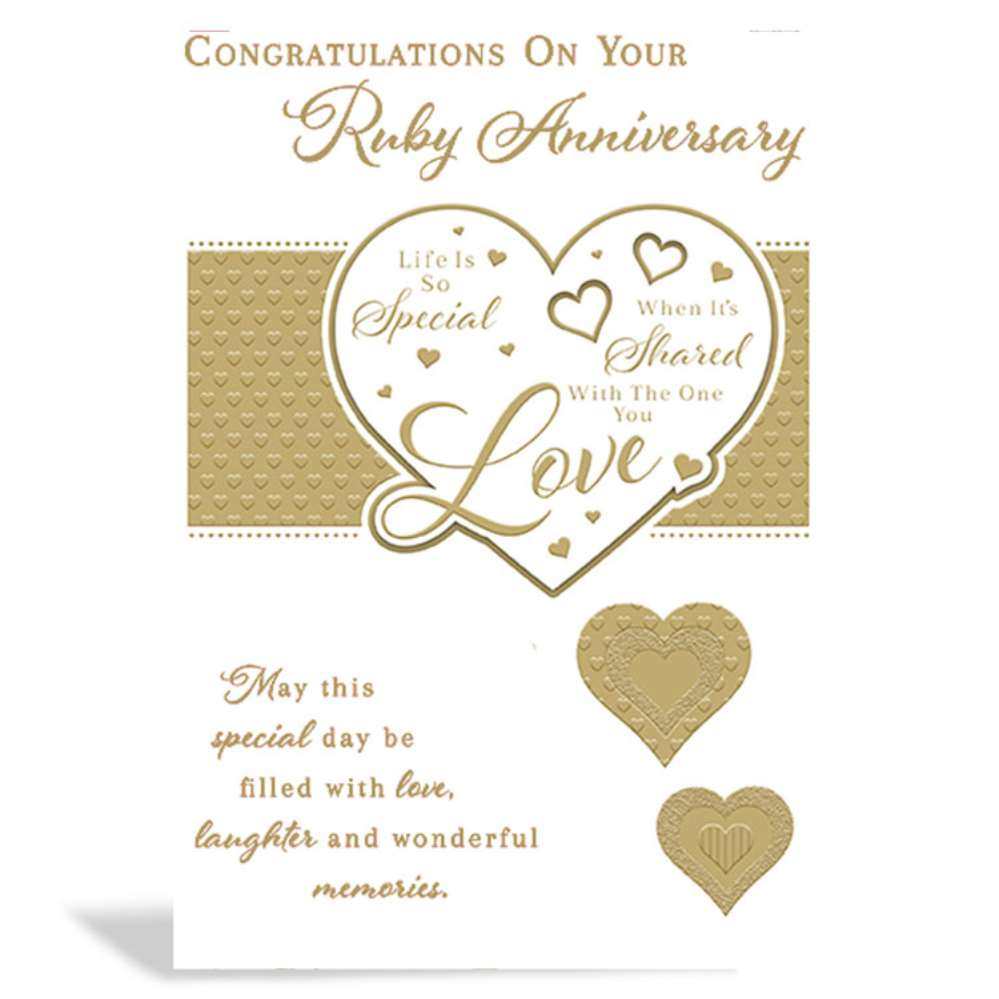 6pk Cards C50 Your Ruby Anniversary - Tiger Feet Ireland