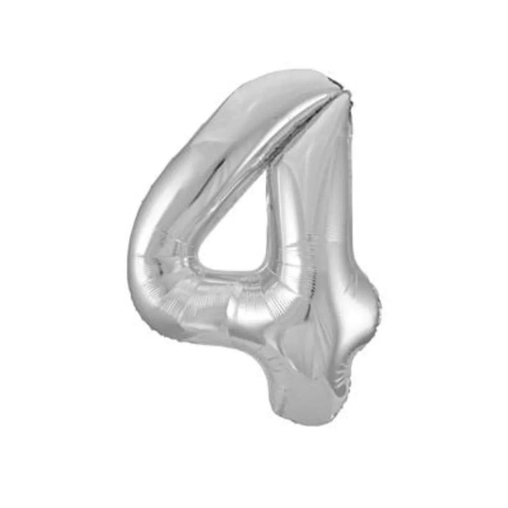 Foil Balloon 34" Big Number Silver - Tiger Feet Ireland