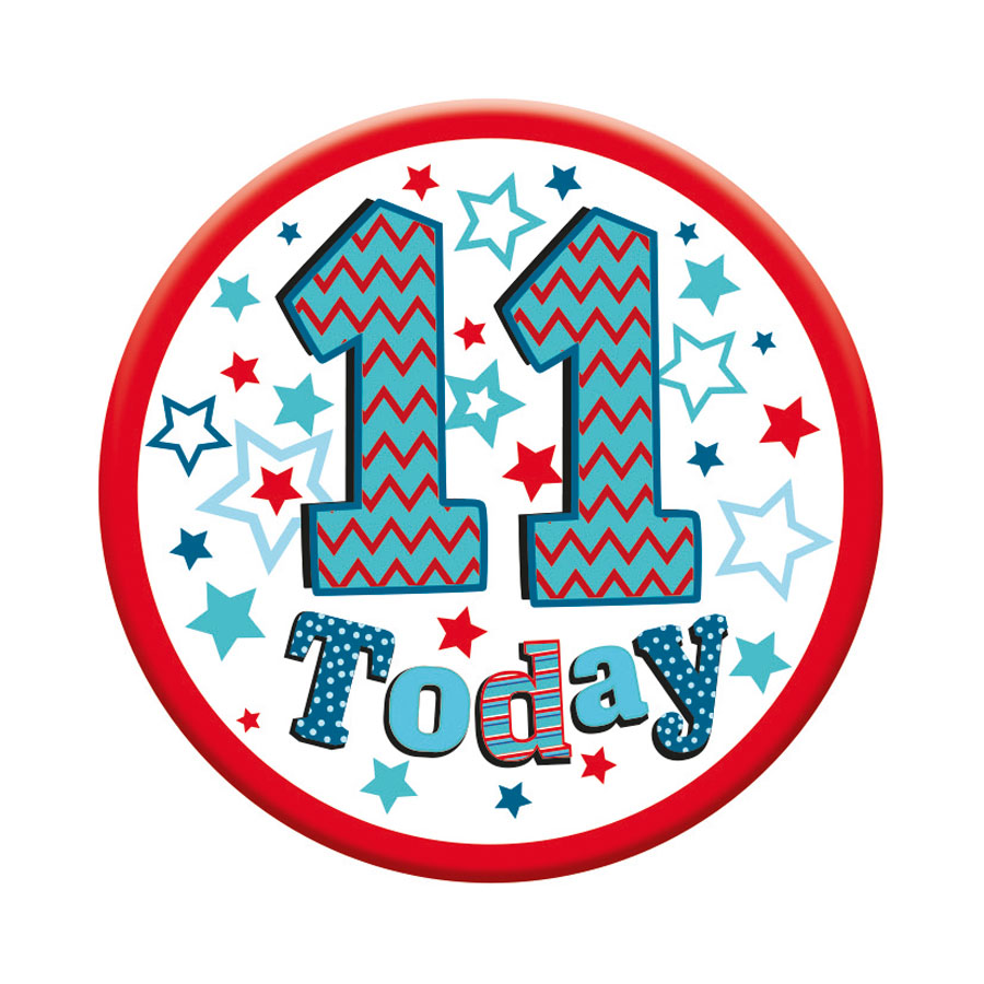 6pk Small Badges Birthday Age 11 - Tiger Feet Ireland