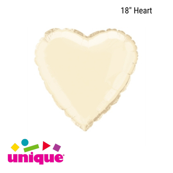 Foil Balloon 18" Heart Ivory - Tiger Feet Ireland