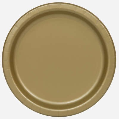 16ct Paper Plates 9" Round Gold - Tiger Feet Ireland