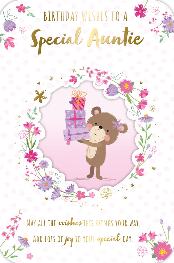 6pk Cards C75 Birthday Auntie - Tiger Feet Ireland