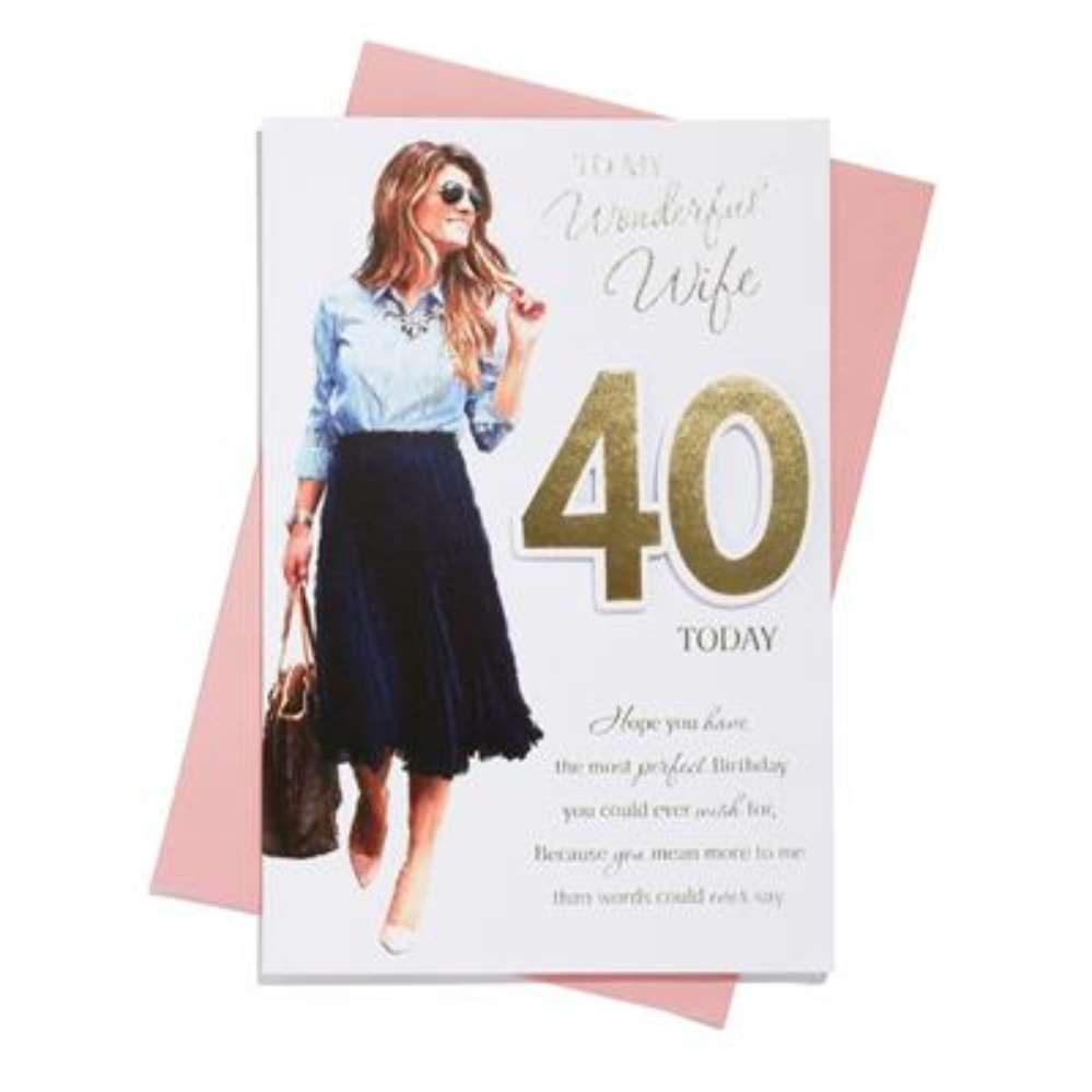 6pk Cards C75 Birthday Age 40 Wife - Tiger Feet Ireland