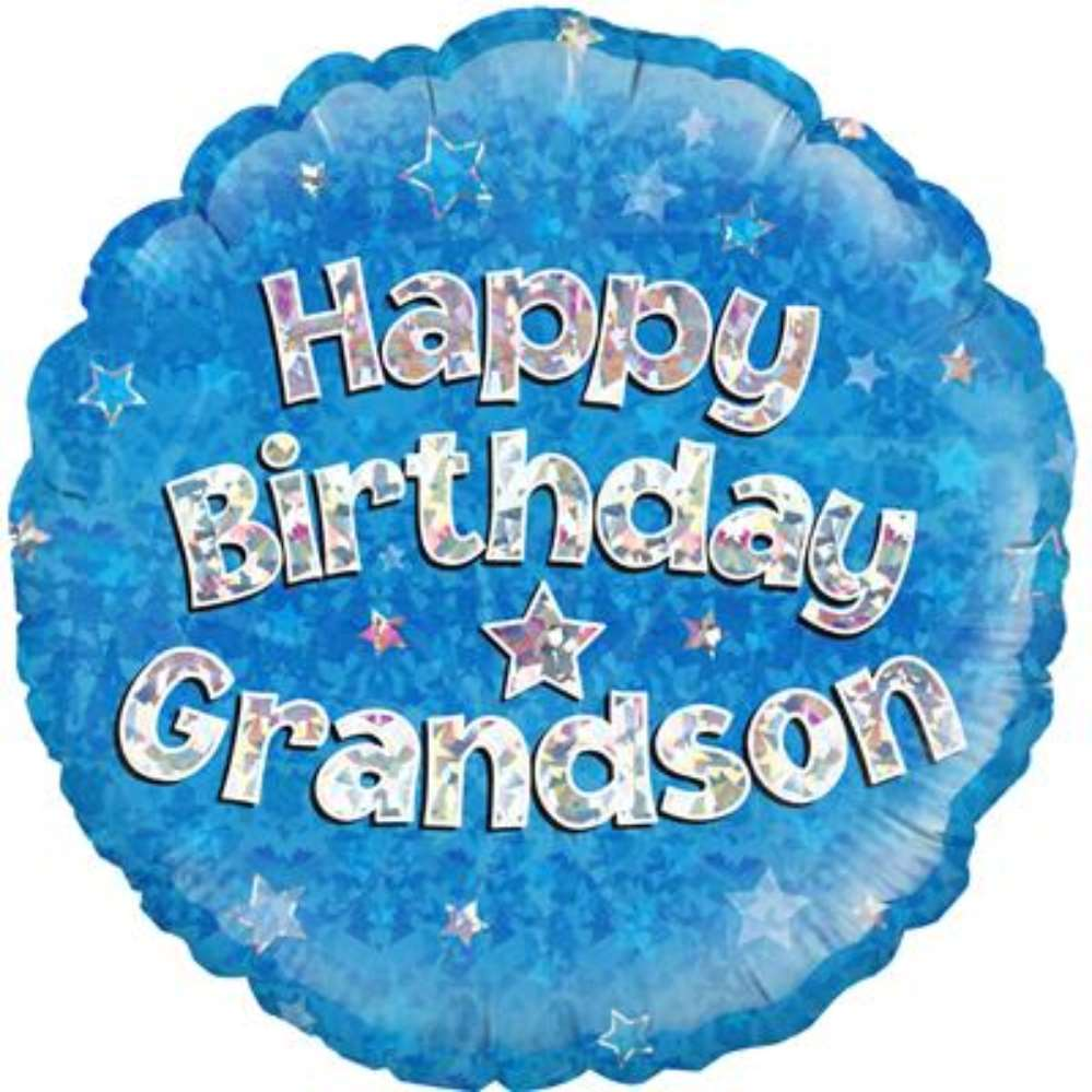 Foil Balloon 18" Happy Birthday Grandson - Tiger Feet Ireland