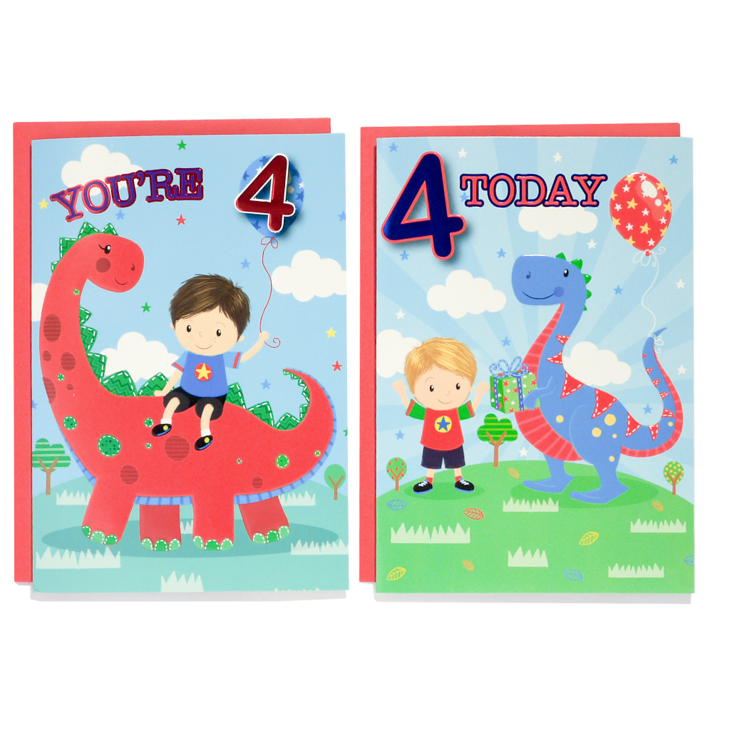 12pk Cards C50 Birthday Age 4 - Tiger Feet Ireland