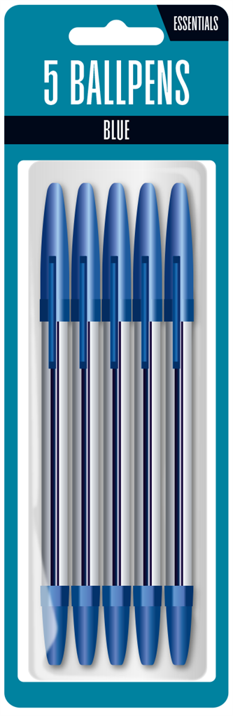 5pk Ball Pen Blue - Tiger Feet Ireland
