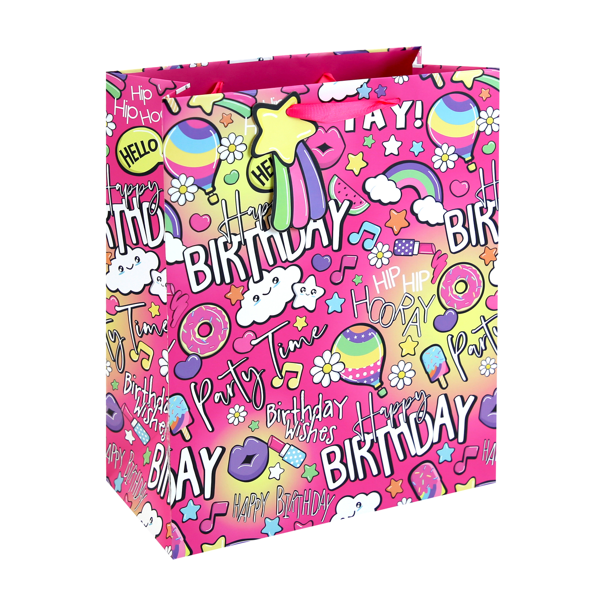 6pk Gift Bag Girly Text Large - Tiger Feet Ireland