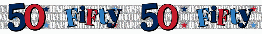 6pk Banners Birthday Age 50 - Tiger Feet Ireland