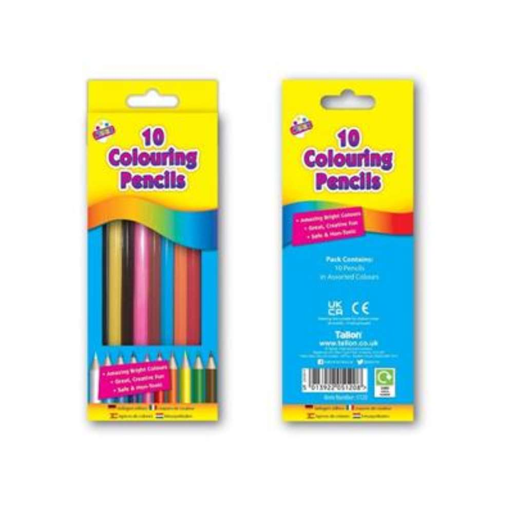 12pk 10 Full Size Colouring Pencils - Tiger Feet Ireland