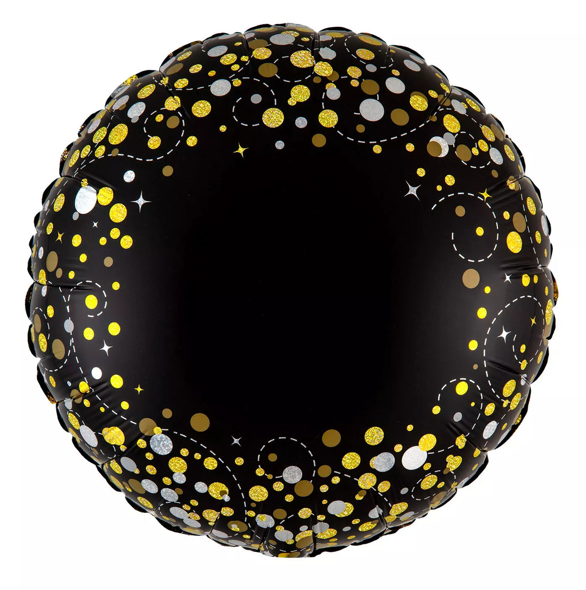 Foil Balloon 18" Sparkle Fizz Black Gold Birthday - Tiger Feet Ireland