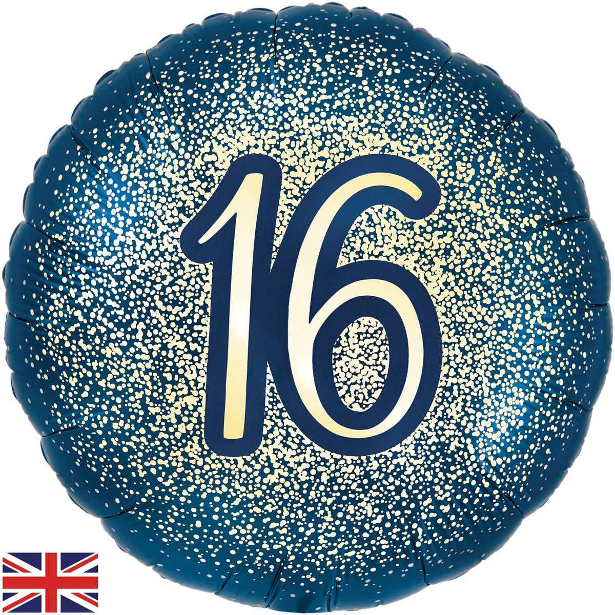 Foil Balloon 18" Round Metallic Glitter Age 16 - Tiger Feet Ireland