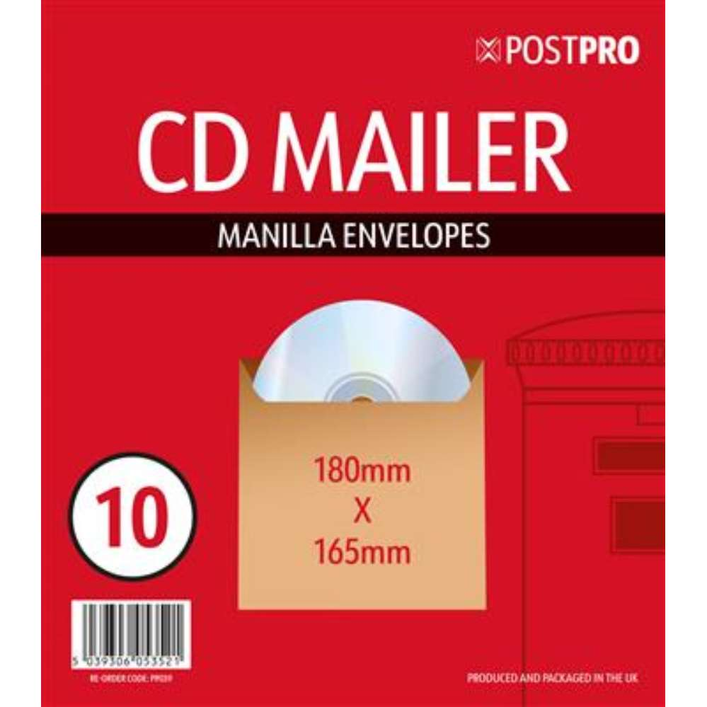 10pk CD Envelopes Mailer 165x180mm - Tiger Feet Ireland
