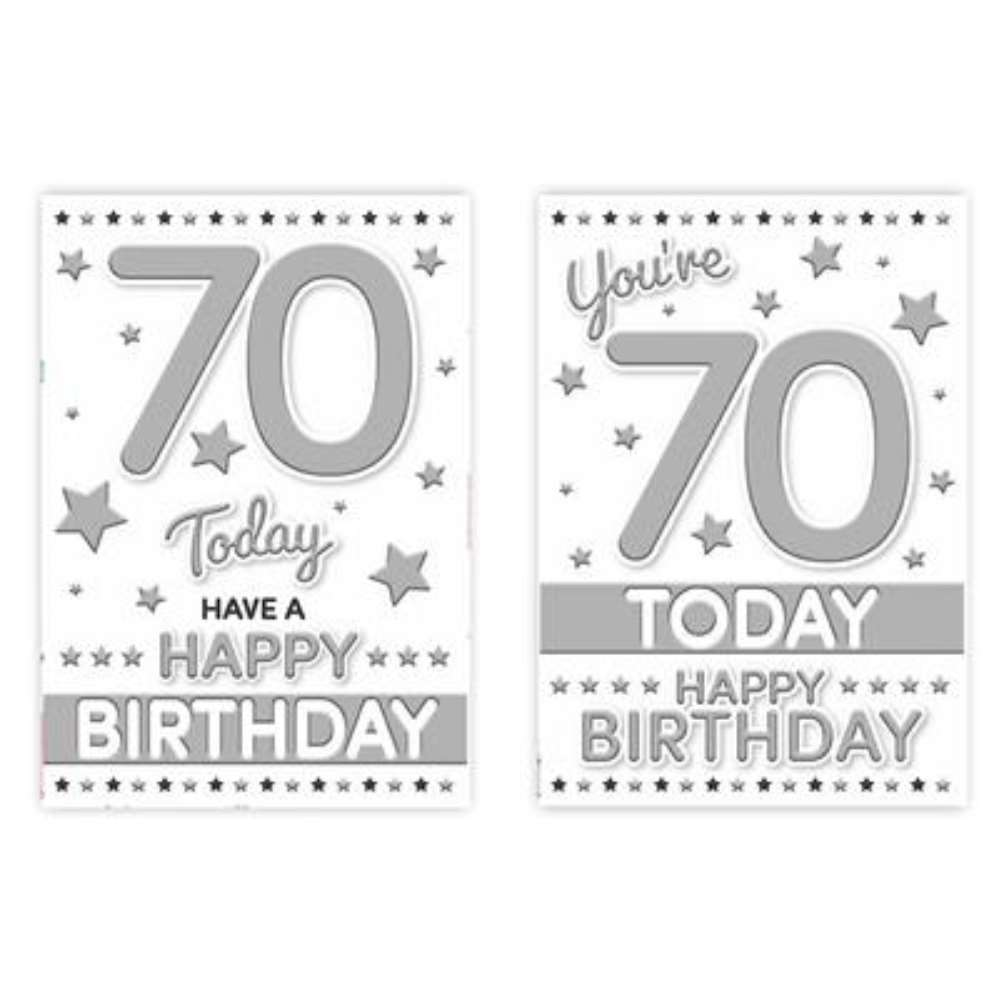 12pk Cards C50 Birthday Age 70 - Tiger Feet Ireland