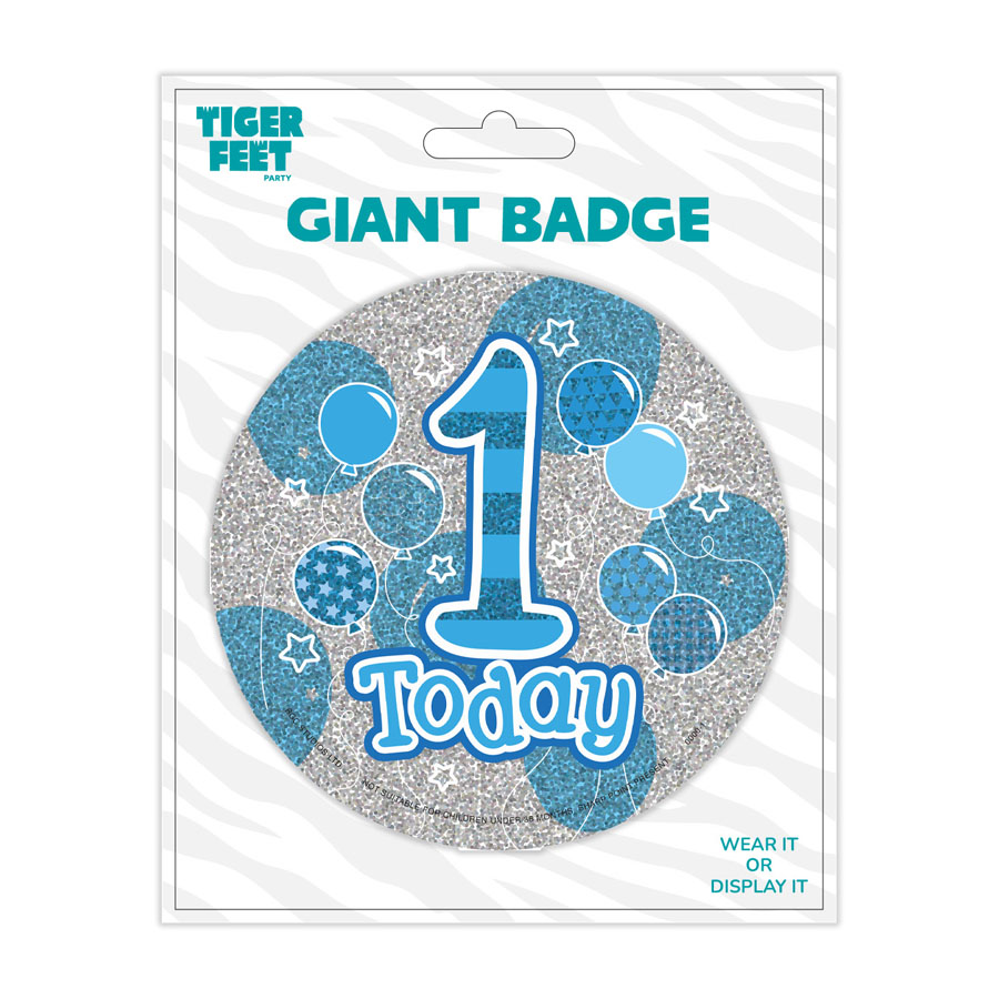6pk Big Badges Birthday Age 1 - Tiger Feet Ireland