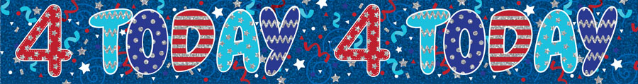 6pk Banners Birthday Age 4 - Tiger Feet Ireland