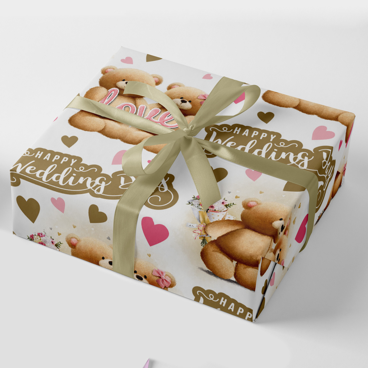 24pk Giftwrap Bears Wedding Day + 12 FREE Tags - Tiger Feet Ireland