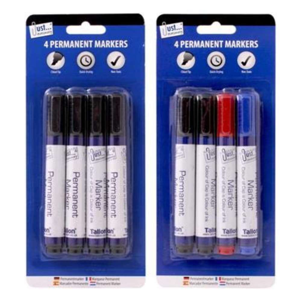 4 Permanent Markers Chisel Tips - Tiger Feet Ireland