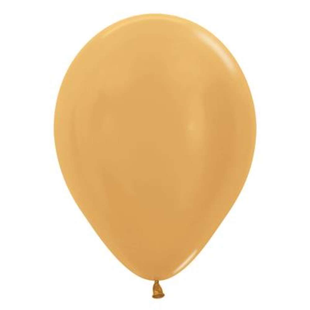 50ct Latex Balloon 12in Met Gold Sempertex - Tiger Feet Ireland