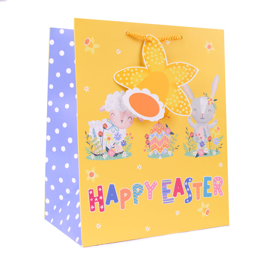 Easter Gift Bags Medium Portrait Wide Gusset 6pk - Tiger Feet Ireland