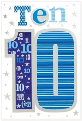 6pk Cards C50 Birthday Age 10 - Tiger Feet Ireland