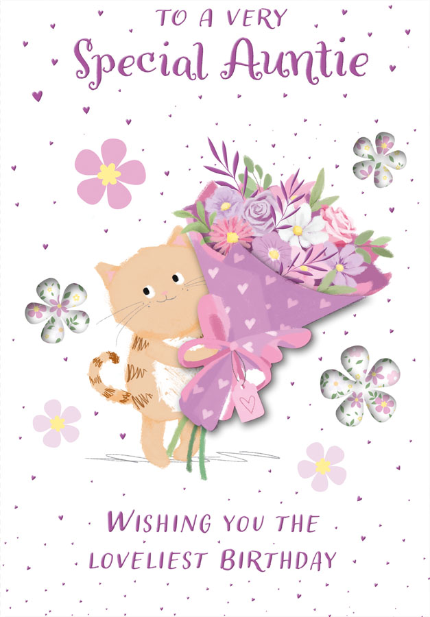 6pk Cards C50 Birthday Auntie - Tiger Feet Ireland