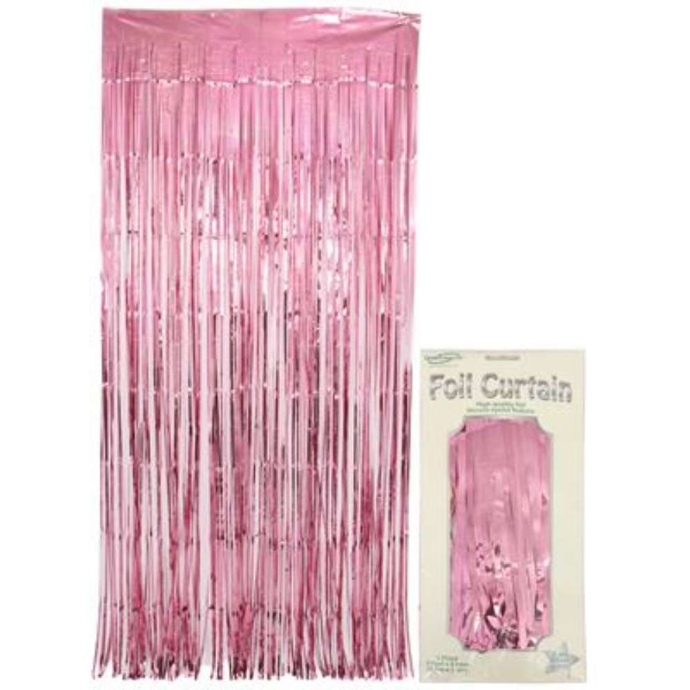 Foil Door Curtain Metallic Light Pink 90cm x 2.4m - Tiger Feet Ireland