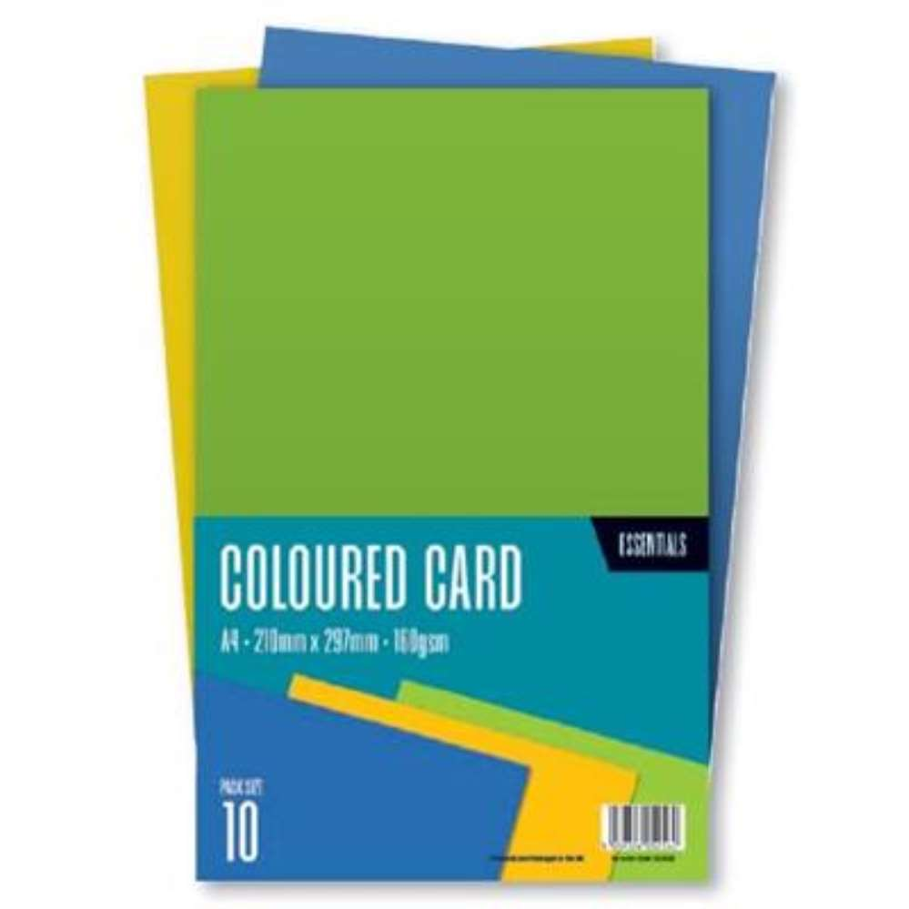 Coloured Card 10 Sheets A4 160gsm - Tiger Feet Ireland
