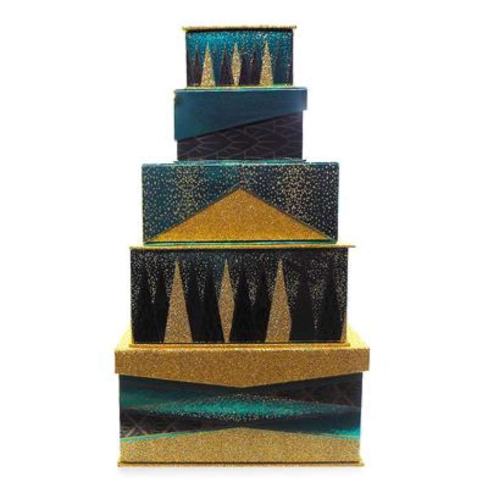 Gift Box Set Of 5 Green & Gold - Tiger Feet Ireland
