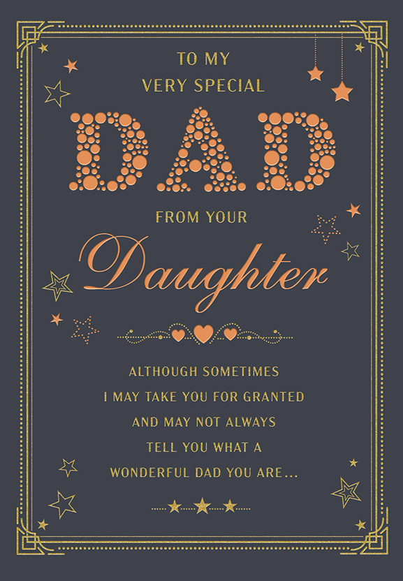 6pk Cards FD C75 Dad From Daughter Foil Text - Tiger Feet Ireland