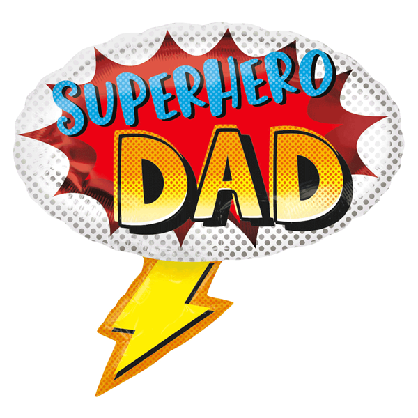 Foil Balloon 27" Supershape Super Hero Dad - Tiger Feet Ireland