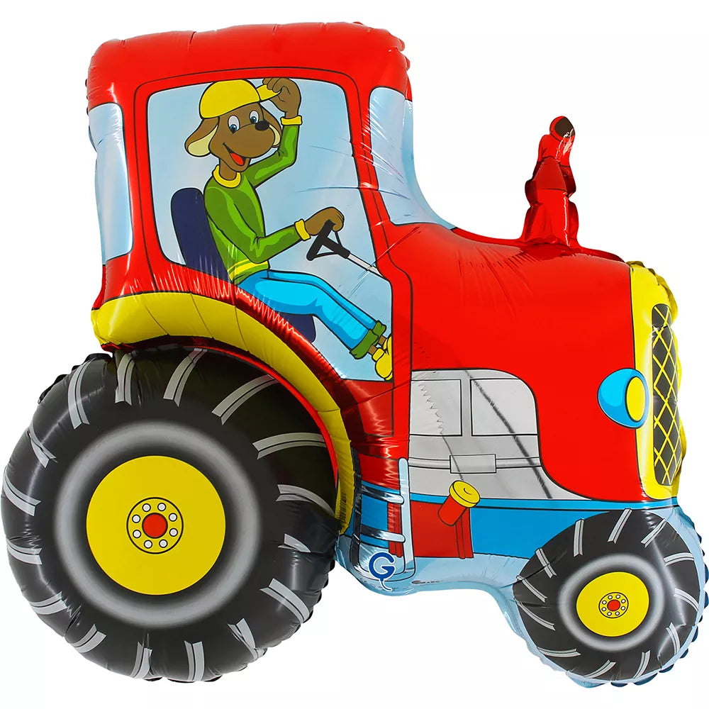 Foil Balloon 30" Supershape Tractor Red - Tiger Feet Ireland