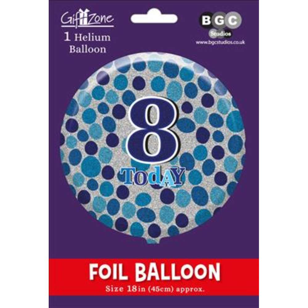 5Pk Foil Balloon Birthday Age 8 - Tiger Feet Ireland