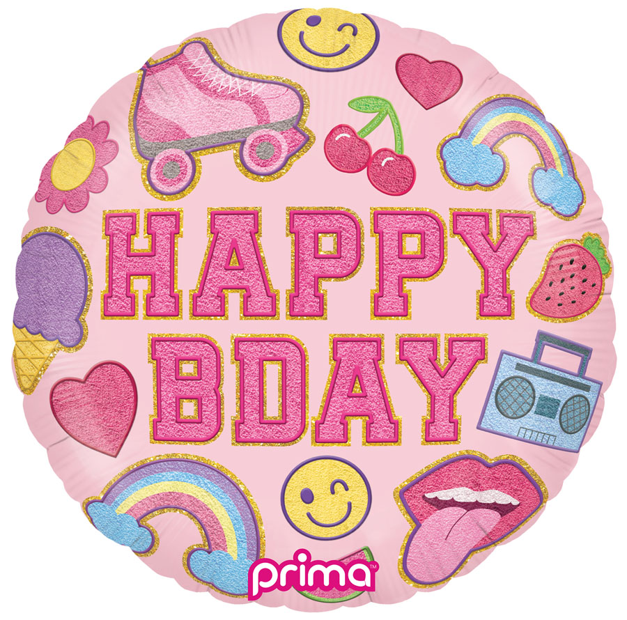 Foil Balloon 18" Round Birthday Girl Patches - Tiger Feet Ireland