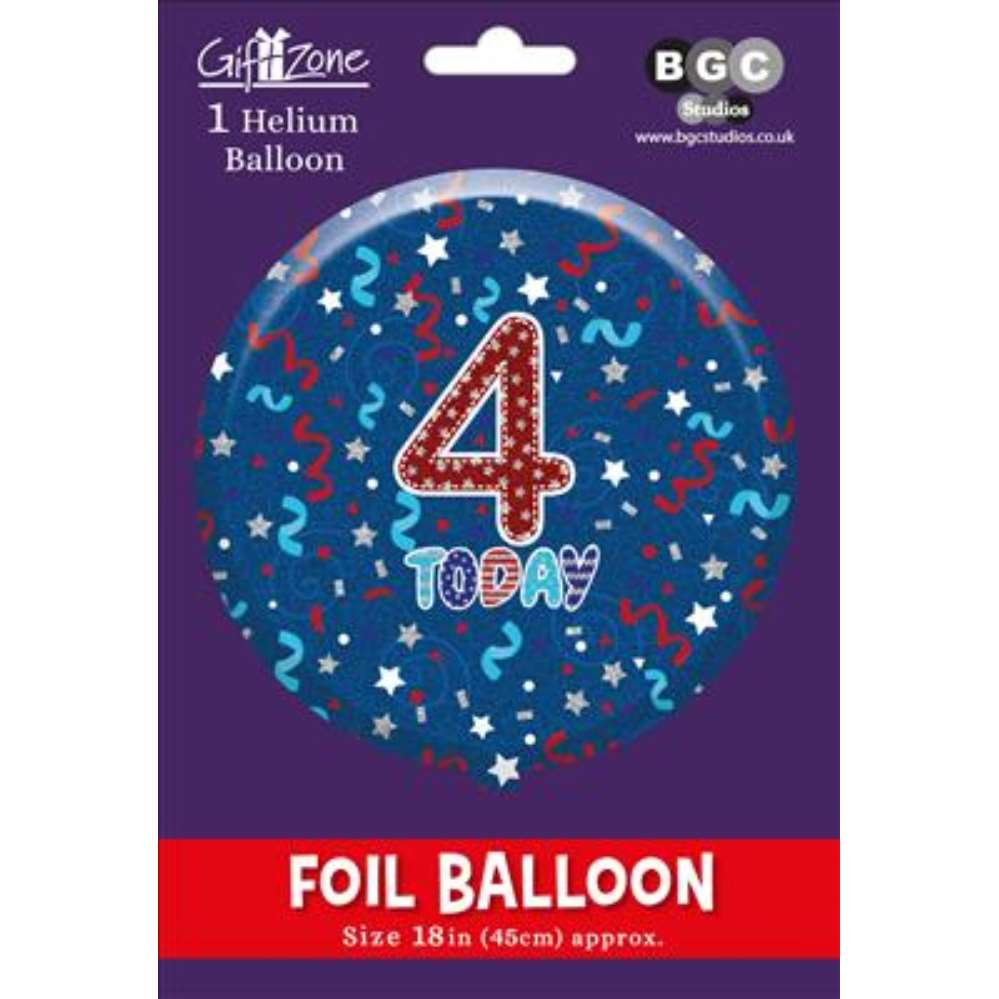 5Pk Foil Balloon Birthday Age 4 - Tiger Feet Ireland