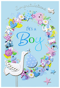 6pk Cards C50 Baby Boy - Tiger Feet Ireland