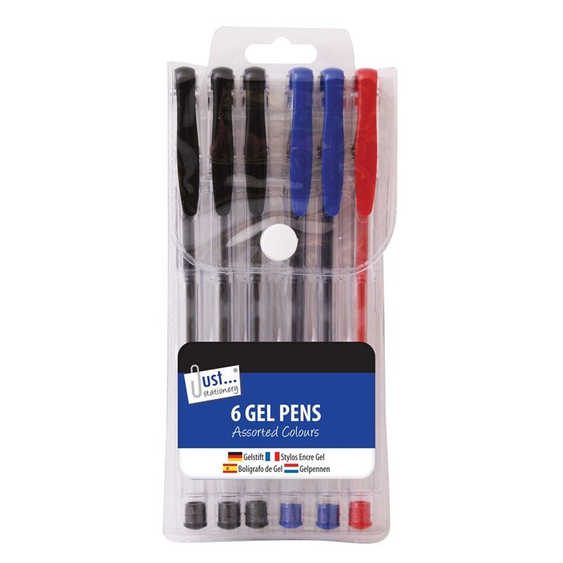 6pcs Gel Pens Assorted Colours - Tiger Feet Ireland