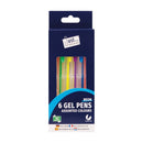 6pcs Neon Gel Ink Pens Assorted Colours - Tiger Feet Ireland