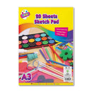 6pk A3 Sketch Pad 20sheets - Tiger Feet Ireland