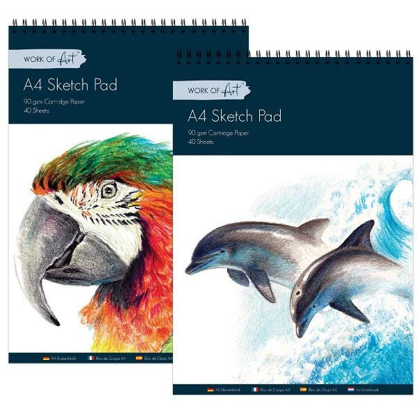6pk A4 Sketch Pad 40 Sheet - Tiger Feet Ireland