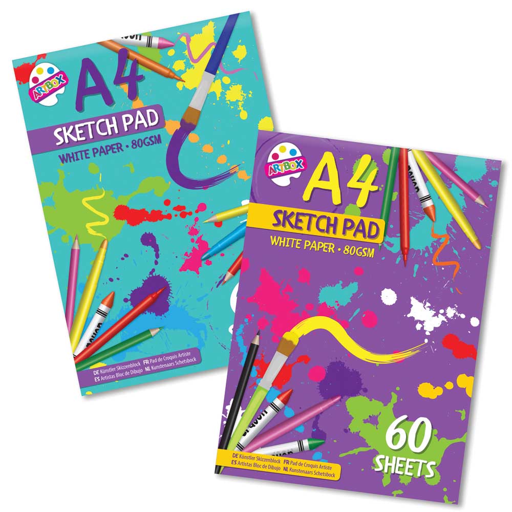 6pk A4 Sketch Pad 60 Sheet - Tiger Feet Ireland