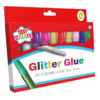 10 Coloured Glitter Glue Pens - Tiger Feet Ireland