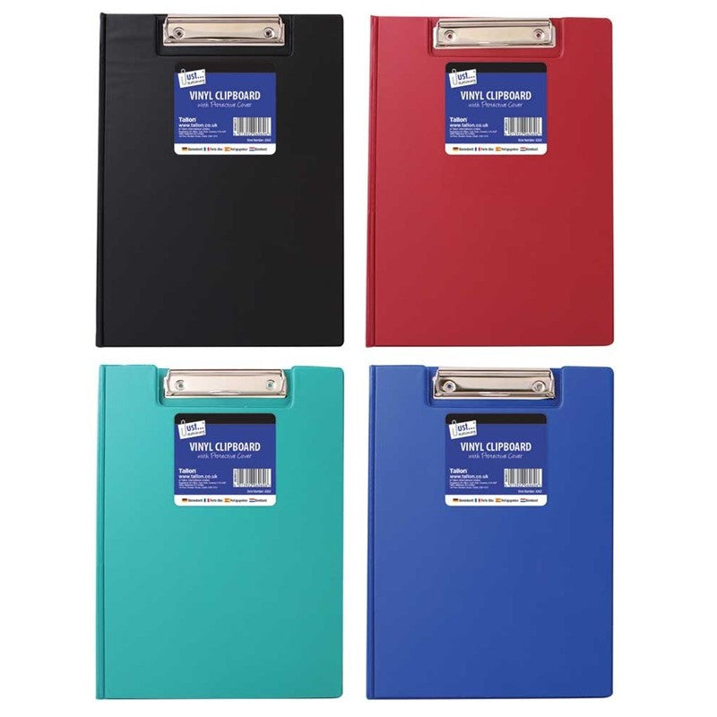 Vinyl Clipboard with Cover Assorted - Tiger Feet Ireland